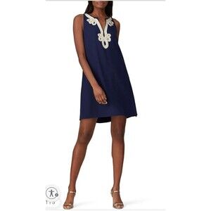 LILLY PULITZER Cherlyn Soft Shift Dress Size 2 Navy Blue NEW Nautical‎ Preppy